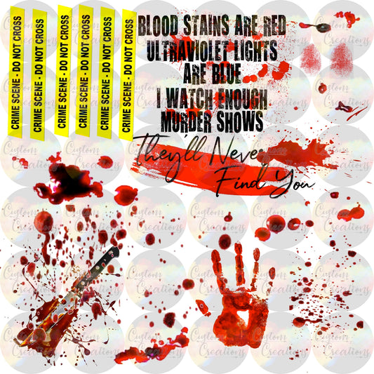 Crime Scene Murder Fan Page Digital Download File PNG SVG