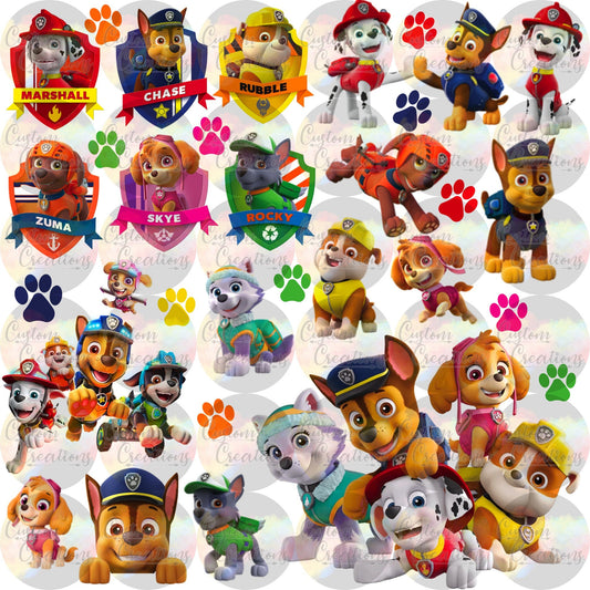 Paw Patrol Fan Page Full A4 Printed Page Clear Laser Printed Waterslide