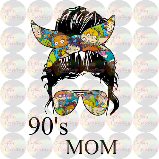 90s Mom 3.5" Clear Laser Printed Waterslide