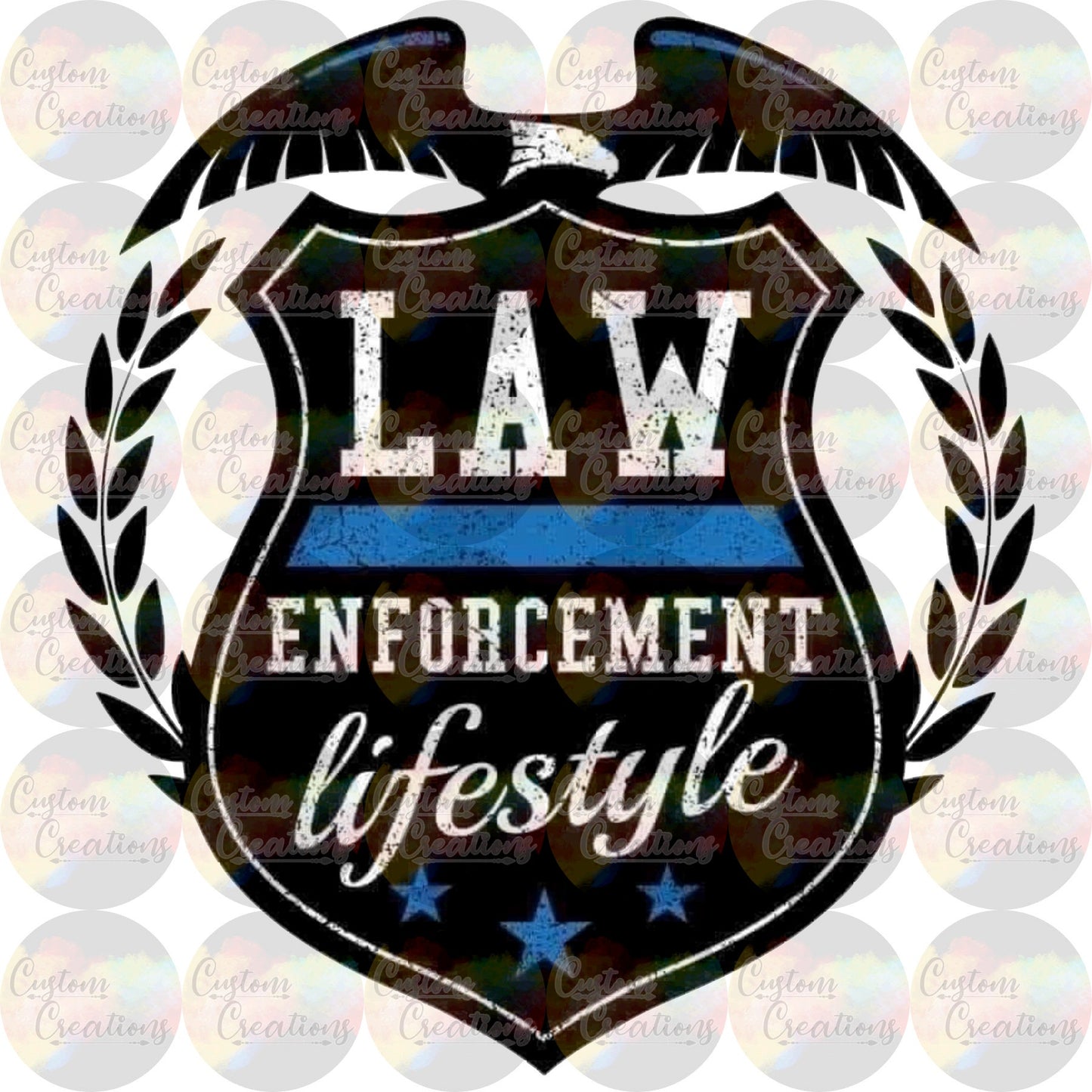 Law Enforcement Lifestyle Back the Blue Police Badge  Digital Download File PNG JPEG