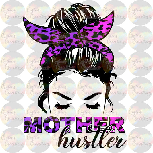 Mother Hustler Skull Leopard Print Sublimation Transfer Ready To Press