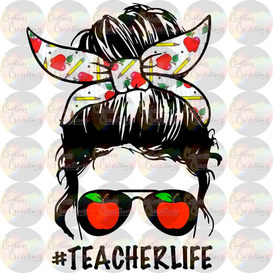 Teacher Life School Students  Print 3.5" Clear Laser Printed Waterslide