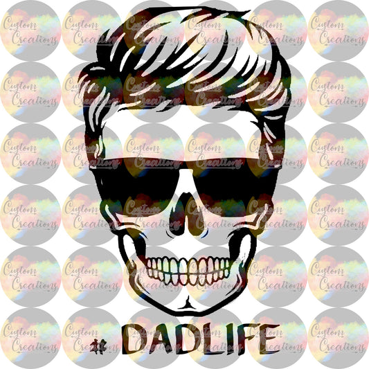 Dad Life Skull Sunglasses Print Sublimation Transfer Ready To Press