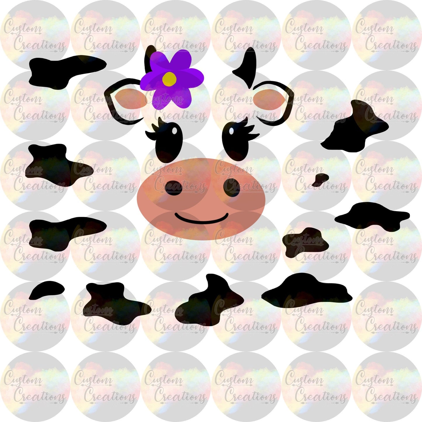 Cute Cow With Spots Digital Download File PNG JPEG
