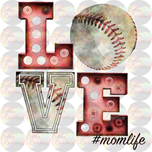 Baseball Love Mom Life Love of the Game Digital Download File PNG