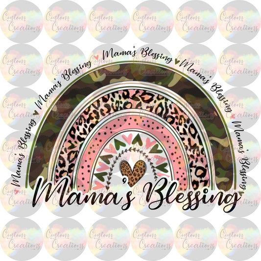 Mama's Blessing Rainbow Camo baby Print Sublimation Transfer Ready To Press