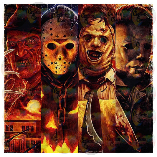 Faces of Horror Halloween Freddy Sublimation Transfer For Skinny Non Taper Tumbler Ready To Press