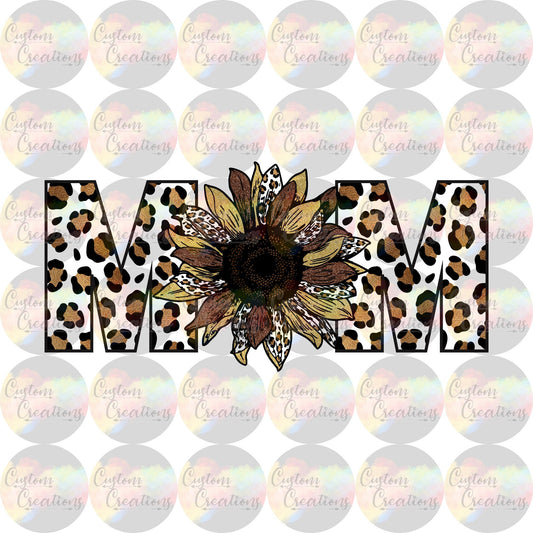 Mom Sunflower Leopard Sublimation Transfer Ready To Press