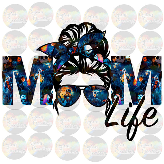 Mom Life Nightmare Cute Messy Bun Christmas Headband Sunglasses Print Sublimation Transfer Ready To Press