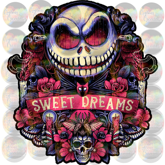 Spooky Jack Nightmare Christmas Skellington Blood Gore Print Sublimation Transfer Ready To Press