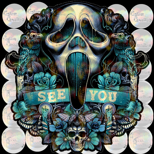 Scream Scary Watching You I See You Blood Gore Print Sublimation Transfer Ready To Press