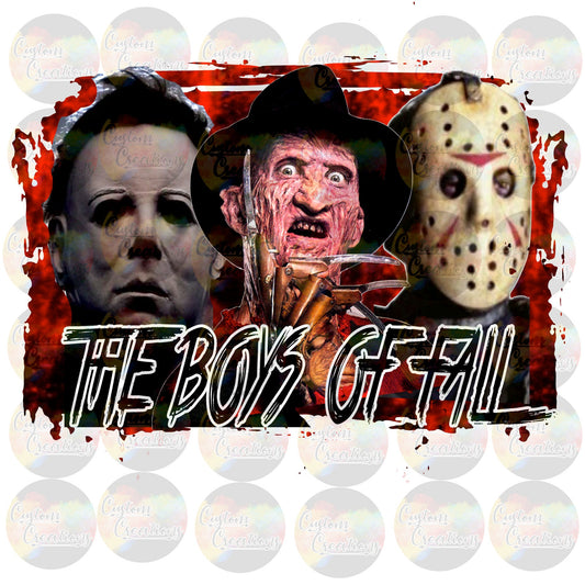 The Boys of Fall Halloween Horror Scary Mask Killers Print Sublimation Transfer Ready To Press