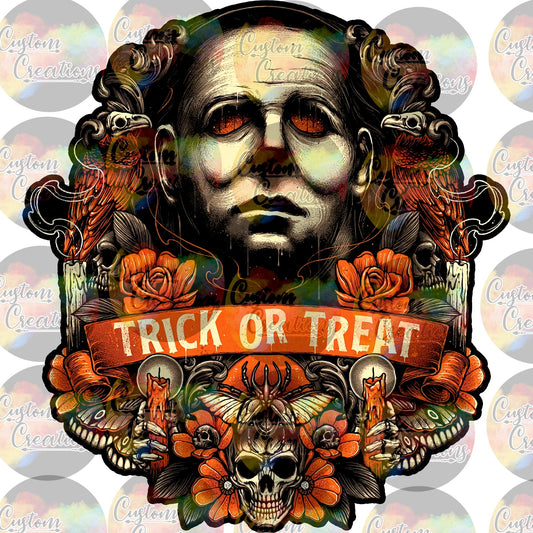 Spooky Mike Halloween Friday 13 Myers run Blood Gore Print Sublimation Transfer Ready To Press