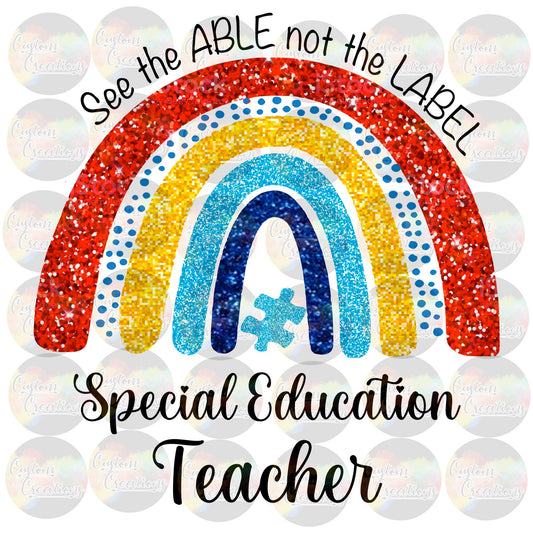 See the Able Not the Label Autism Special Education Teacher Puzzle  Print Sublimation Transfer Ready To Press