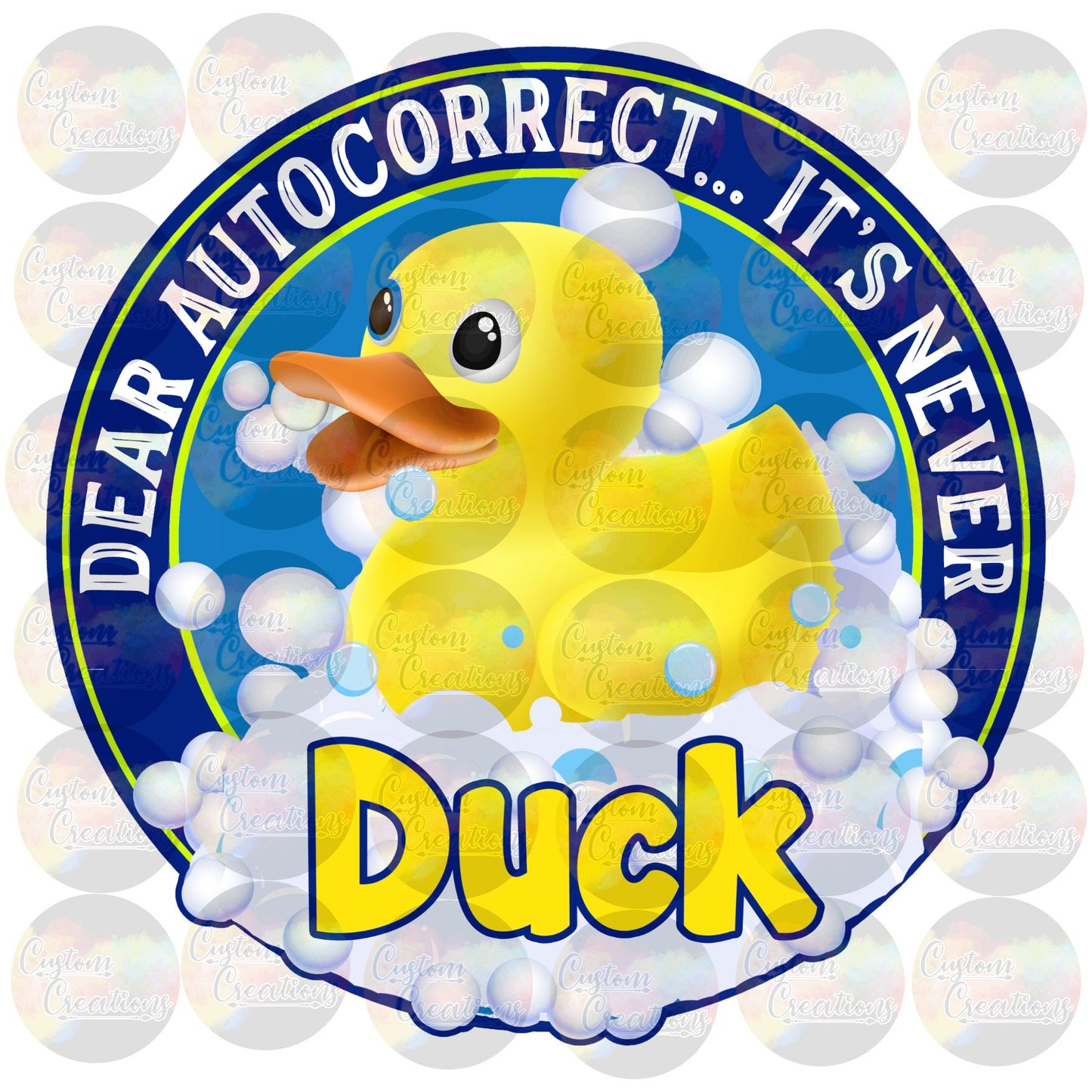 Auto Correct Duck Live Box Ducky Box Print 3.5" Clear Laser Printed Waterslide
