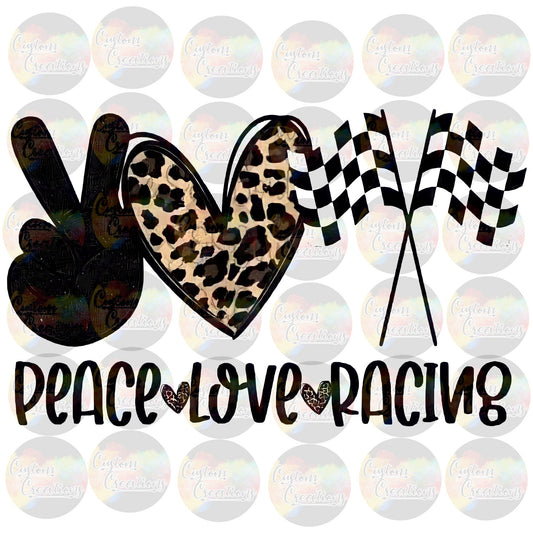 Peace Love Racing Race Track  Print Sublimation Transfer Ready To Press