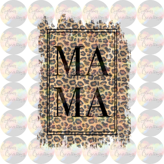 Mama Leopard Print Sublimation Transfer Ready To Press