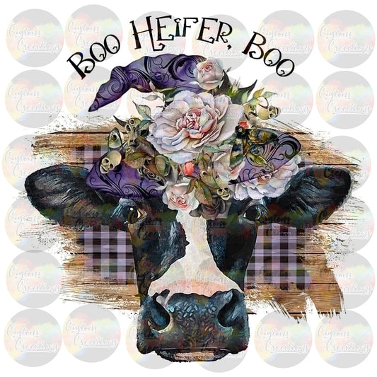 Boo Heifer Cow Cute Halloween Sublimation Transfer Ready To Press