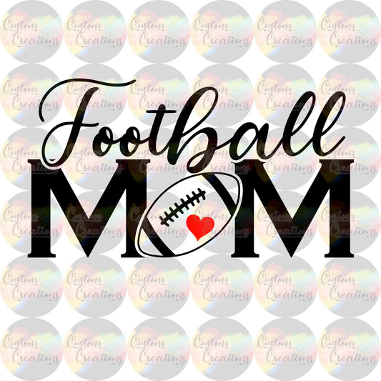Football Mom Football with Heart Digital File Download JPEG & PNG