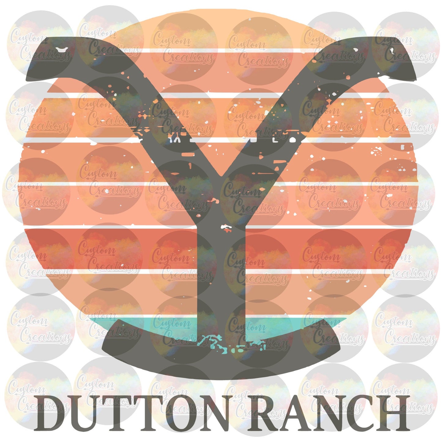 Yellow Stone Dutton Ranch Circle Y Grey Orange Print Sublimation Transfer Ready To Press