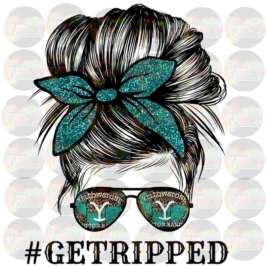 Yellow Stone Messy Bun Let Er Rip RIP # Get Ripped Circle Fur Tan 3.5 inch Waterslide