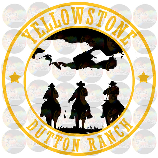 Yellow Stone Dutton Ranch Yellow black Male Version Print Sublimation Transfer Ready To Press